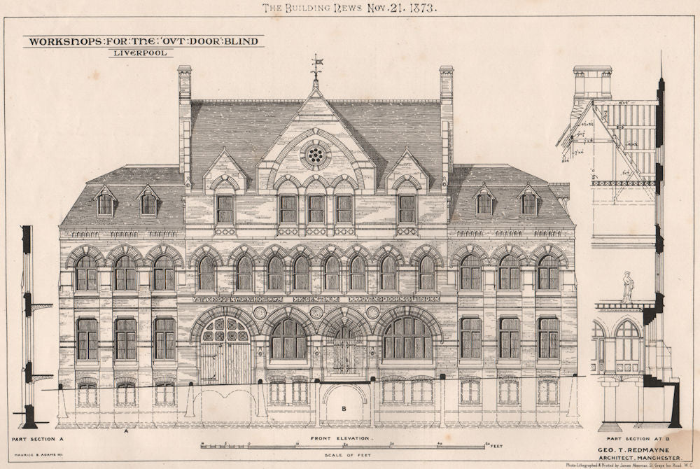 Workshops for the out-door blind, Liverpool; Geo. T. Redmayne Architect 1873